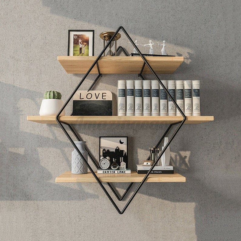 wall book shelves: rhombus