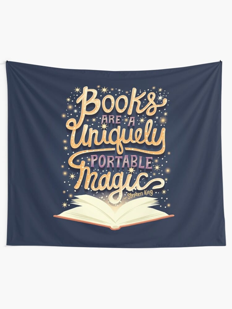 wall art decor: books are uniquely portable magic