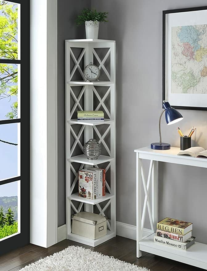 corner bookshelf