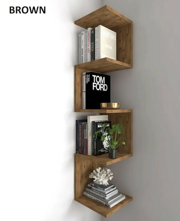 corner bookshelf