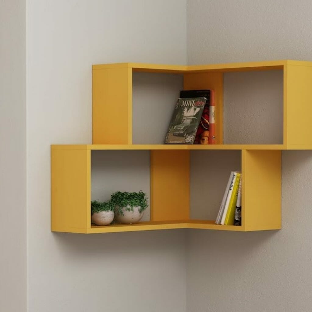 corner bookshelf